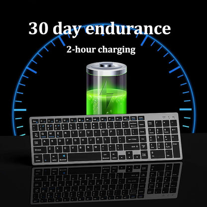 Dual-mode 2.4G Wireless Keyboard Dual Bluetooth 5.0 Keyboard 102 Keys Rechargeable Keyboard For MacBook Tablet PC Accessories