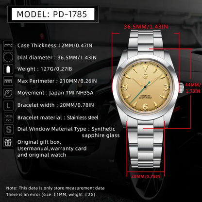 2024 NEW PAGANI DESIGN Sports Men Automatic Mechanical Wriswatch Japan NH35A Stainless Steel Simple 200M Waterproof Montre Homme