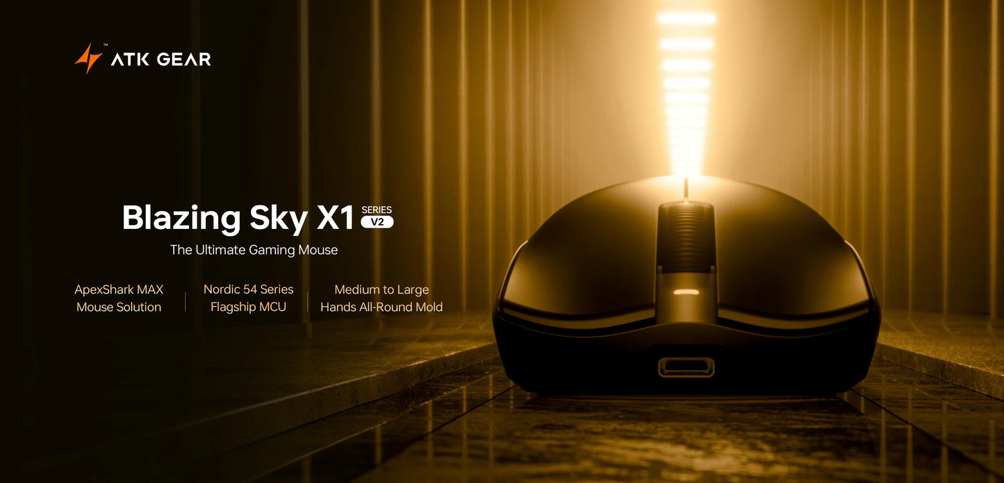 ATK Blazing Sky X1 V2 Series Wireless Mouse Dual Mode Paw 3950ultra 8k Return Rate Custom Ergonomics E-Sport Gaming Ofiice Mouse