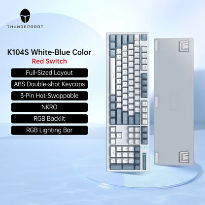 Thunderobot K104S Mechanical Keyboard Full-Size 104 Keys Wired Office Gaming Keyboard ABS Shine-through Keycaps For PC Laptop