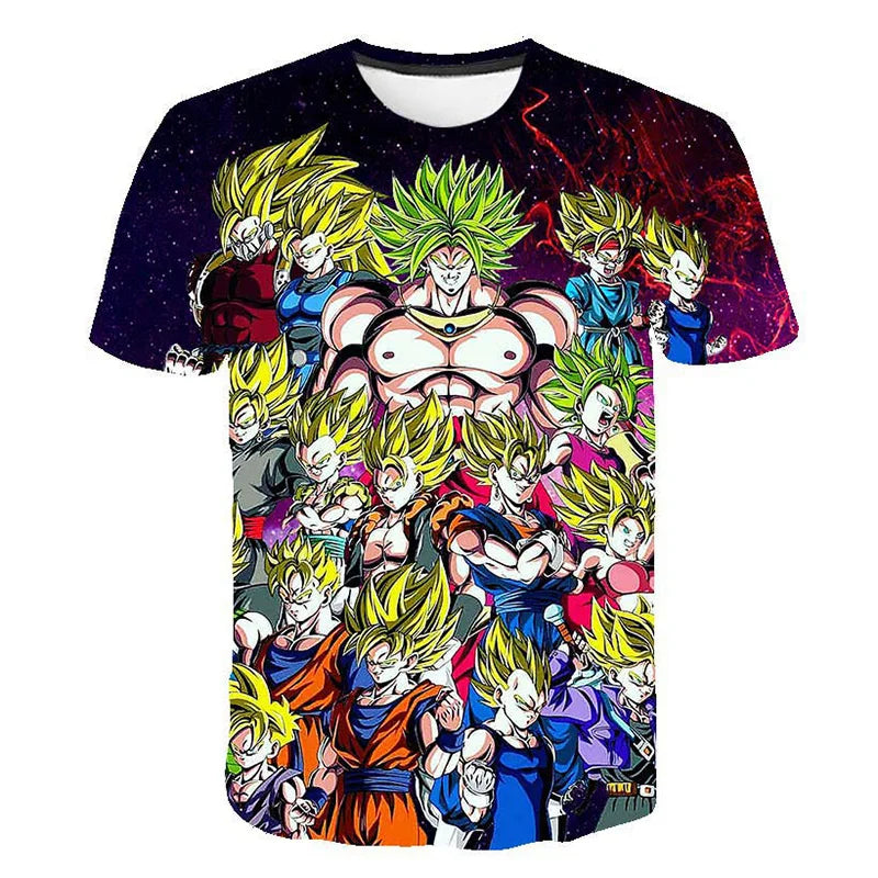 Vyriški marškinėliai Dragon Ball Z, marškinėliai berniukams, vaikiški drabužiai, vasariniai trumpomis rankovėmis, vaikiški animacinių filmų marškinėliai, viršutiniai drabužiai, marškinėliai berniukams