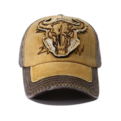 2026 New Hip Hop Vintage Washed Denim Baseball Cap Casquette Homme Bull Head Embroidery Y2k Snapback Dad Hats for Women Men