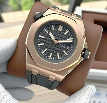 High End 42mm Luxury Mens Automatic Watches 904L Stainless Steel Black Blue Rubber Bracelet Sapphire Lens Waterproof Casual