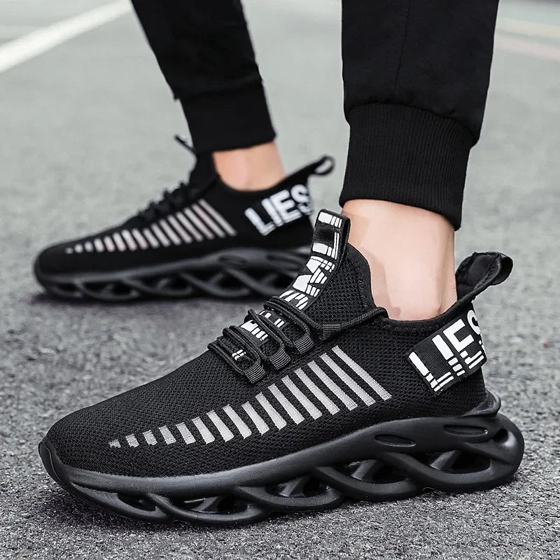 MAEDEF-Baskets confortables et décontractées en maille pour homme, chaussures de course respirantes à plateforme, de sport, de marche et de tennis