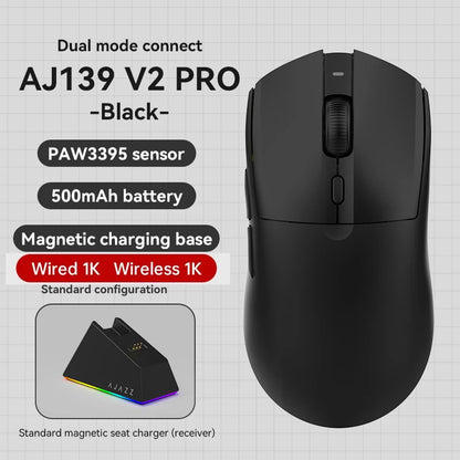 AJAZZ AJ139Pro/AJ139V2MC Wireless Mouse PMW3395/PAW3311 Chipset 12000-26000Dpi Professional Gaming Mouse
