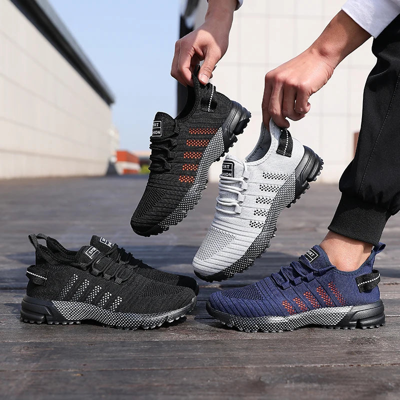 Casual herensneakers van mesh, lichtgewicht en ademend, met zachte zool – instap hardloopschoenen, lage loafers en trainers voor heren