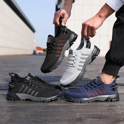 Casual herensneakers van mesh, lichtgewicht en ademend, met zachte zool – instap hardloopschoenen, lage loafers en trainers voor heren