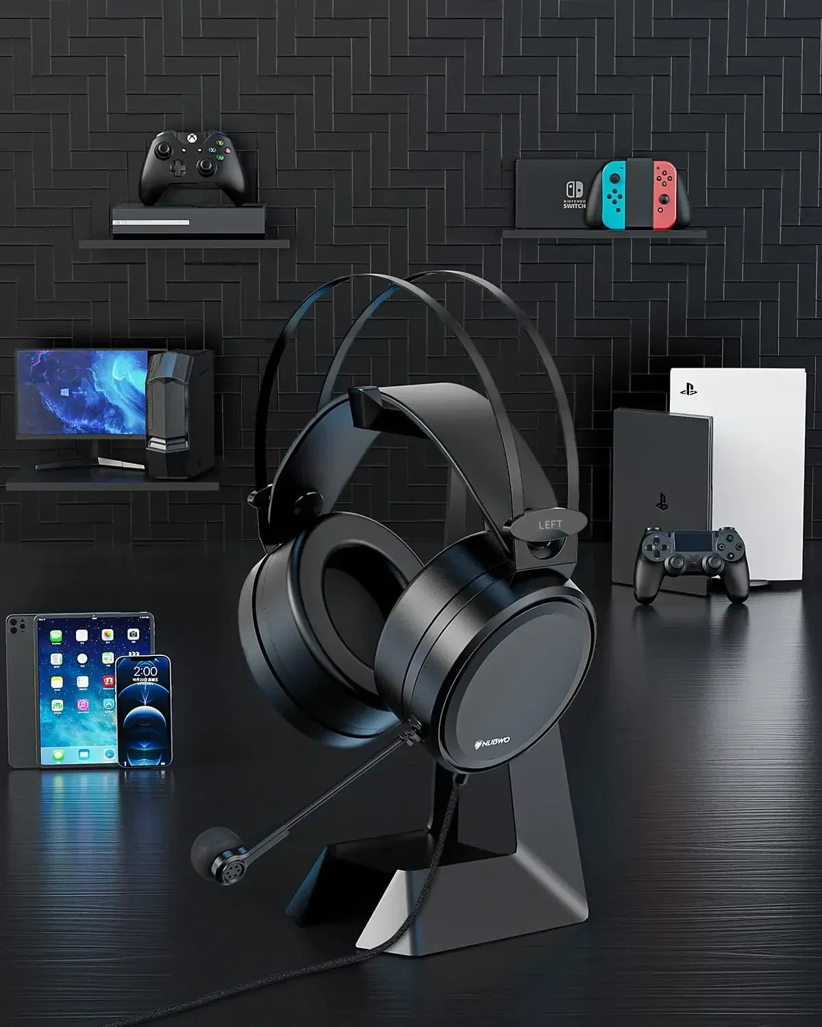 NUBWO casque de jeu filaire sur l'oreille avec micro antibruit casques N7 Gamer PS4 Xbox One casque stéréo pour PC/MAC/PS4/PS5