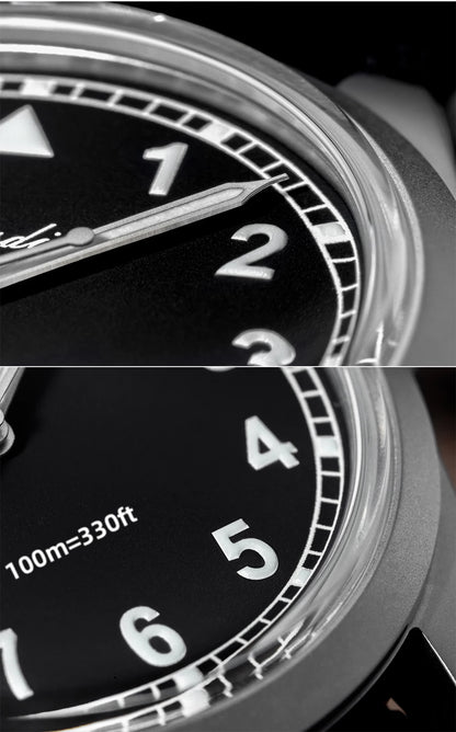 Reloj analógico para hombre ADDIESDIVE de 36mm con cristal de espejo abombado, resistente al agua 100m, luminoso, reloj de cuarzo sencillo para hombre con correa de nailon
