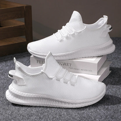 Men's Non-Slip Casual Sneakers Breathable Outdoor Jogging Training Hiking Sports Running Outdoor Weave Knit Lace Up Shoes