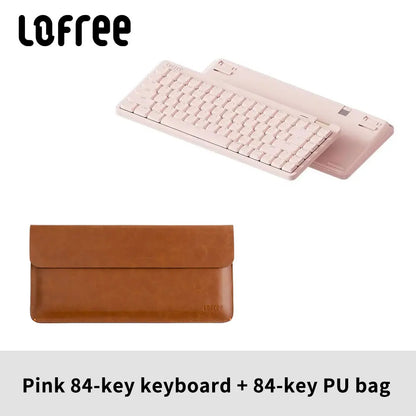 Lofree Flow Lite Wireless Mechanical Keyboard&PU Bag Lighter&Silenter POM Switch 2.4G Bluetooth&Wired Office Typing Gasket 84key