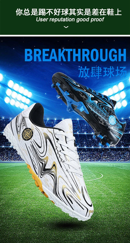 Kids Youth Soccer Cleats Football Shoes Men Non Slip Breathable Lightweight Training Sneakers Boys Children Football Match Boots