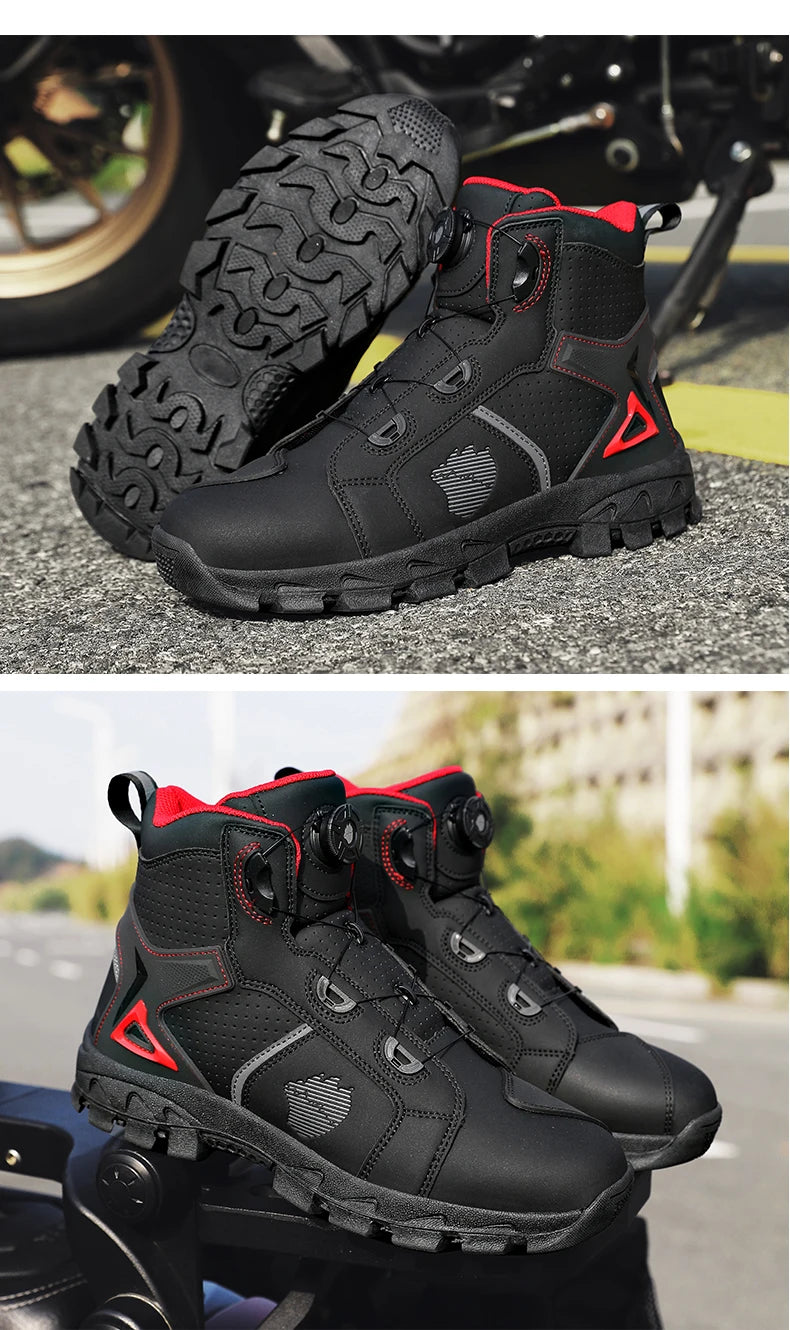 Bottes de moto professionnelles pour hommes, chaussures de course tout-terrain, équipement de moto urbaine, en cuir microfibre ultra-fin