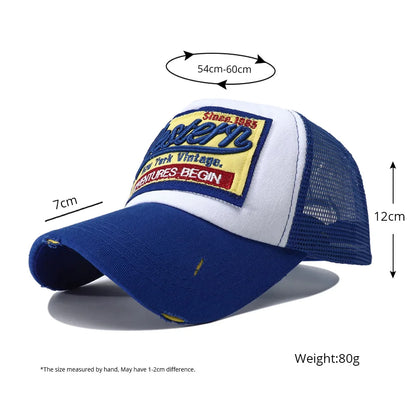 2023 New Letter Embroidery Baseball Cap for Men with Mesh Snpabck Hat Chapeau Homme Summer Breathable Y2K Trucker Hats for Women