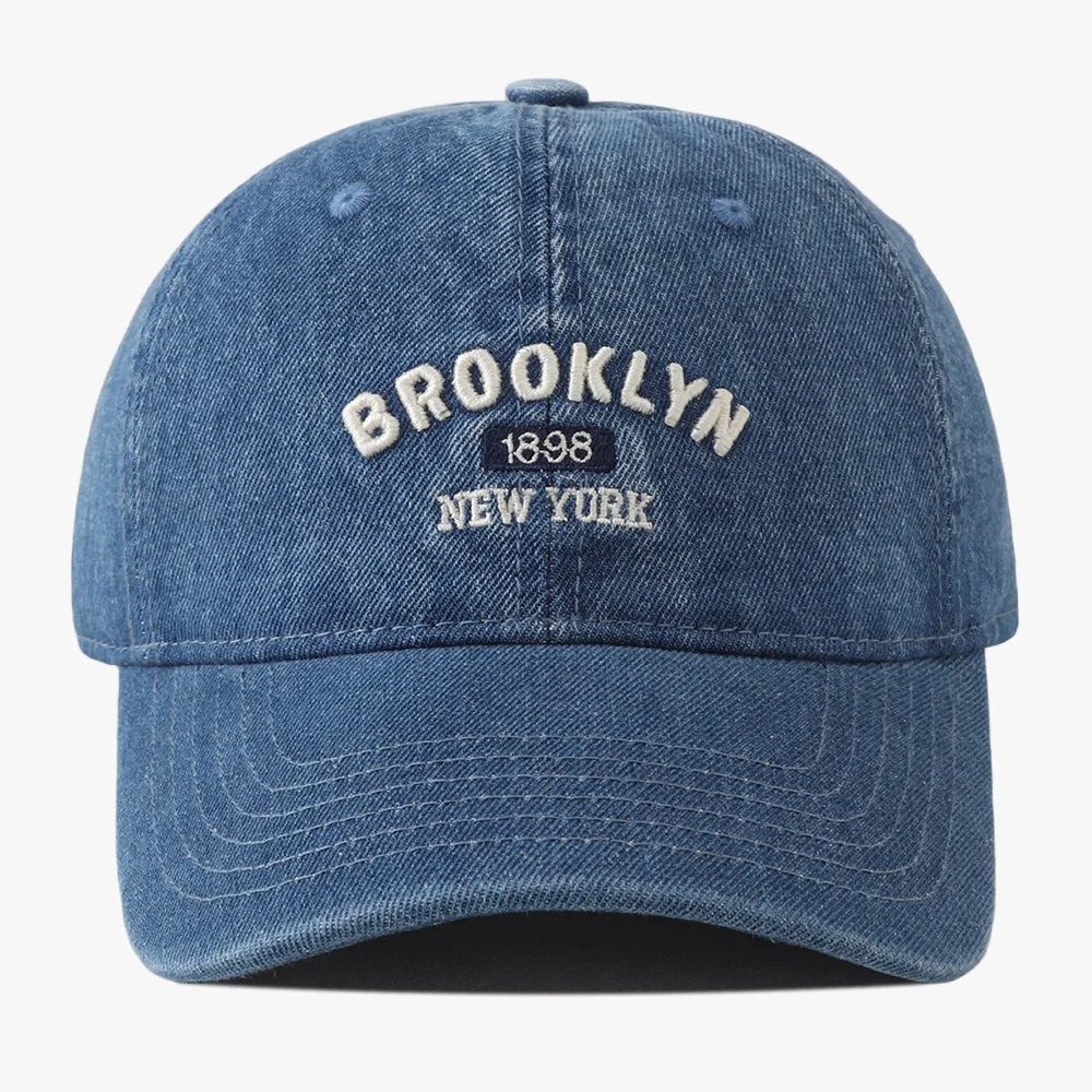 Gorra de visera de denim vintage, gorra de béisbol de moda de estilo vaquero, gorra unisex con letras bordadas, gorras snapback de hip hop, gorra molona