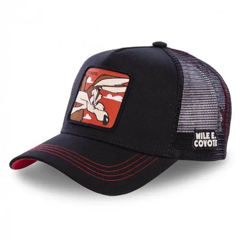 Casquette unisexe anime/dessin animé avec écusson brodé, casquette de baseball, casquette de camionneur, casquettes en maille, chapeau de soleil