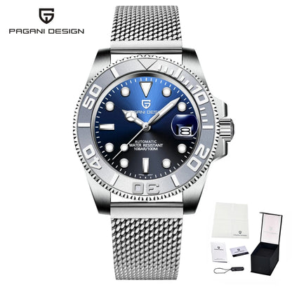 PAGANI DESIGN Luxury Mechanical Automatic Men's Watch Rose Gold Ceramic Rotating Frame Top Business watches for man reloj hombre