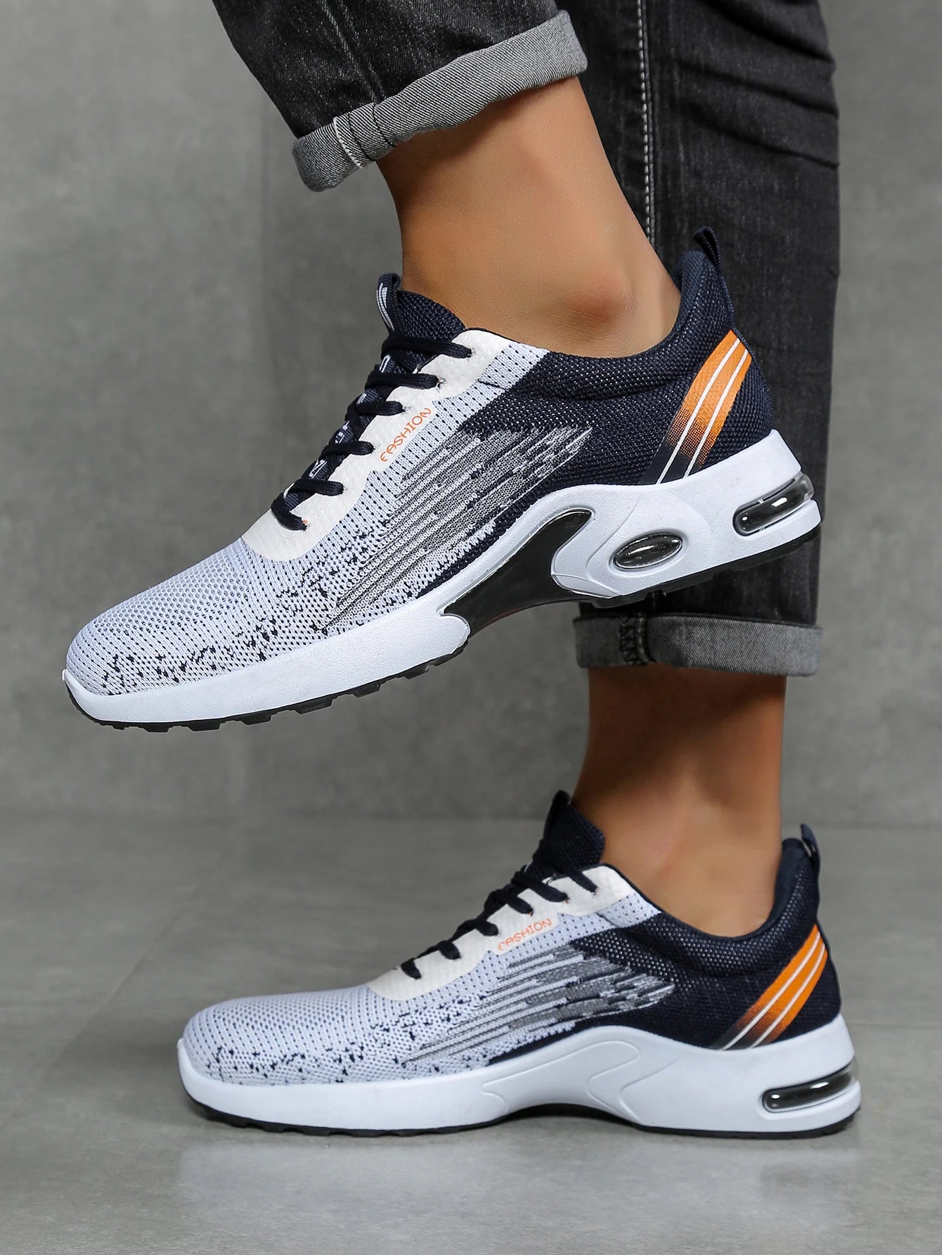 Zapatos para hombre, calzado casual para hombre, malla transpirable, amortiguación de aire, suela suave, zapatillas deportivas modernas con bloques de color