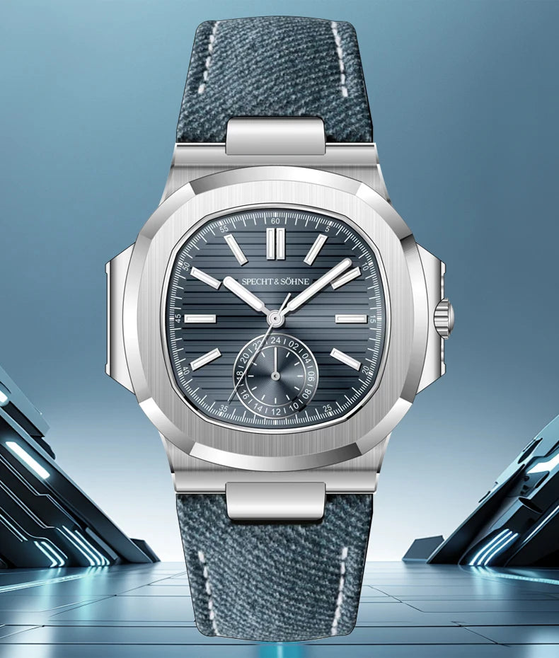 Specht & Söhne New Classic 40.8MM Ultrathin Watch For Men Japan VH60 Movt Sapphire Crystal 5980 Sports Wristwatch 50M Waterproof
