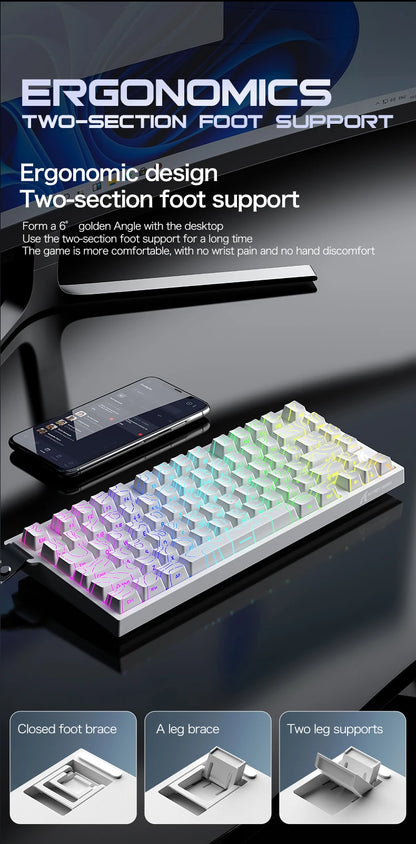 ATTACK SHARK R82 HE 75% Magnetic Keyboard 8000Hz Rapid Trigger 0.005mm RT 0.08ms Latency RGB Wired Gaming Keyboard