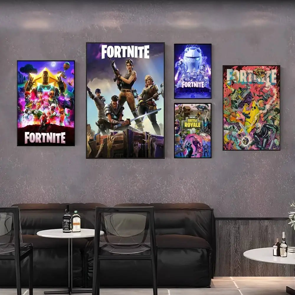 Game F-Fortnite Poster Surprise Home Decoration Picture Wall Art for Study Living Room Decor