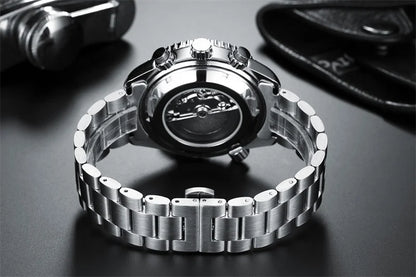PAULAREIS P Brand Luxury Automatic Watch Men Fashion Calendar Waterproof Luminous Watch Stainless Steel Mechanical Watches Mens