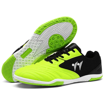 Nouvelles chaussures de football pour hommes, crampons montants pour terrain gazonné, antidérapantes, de haute qualité, pour futsal, idéales pour les matchs en salle et l'extérieur, très vendues.