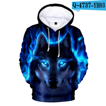 Cool Space Galaxy Wolf Hoodie Hoodies Men Bright Wolf Fashion Handsome Wolf Hoodies Spring Autumn Pullovers Sweatshirts Sweat