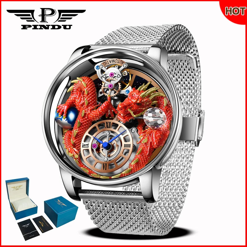 PINDU Design 2025 NEW Men Watch Diamond TourbillionTop Brand Luxury Astronomia Quartz Watch Men sapphire glass waterproof Watch