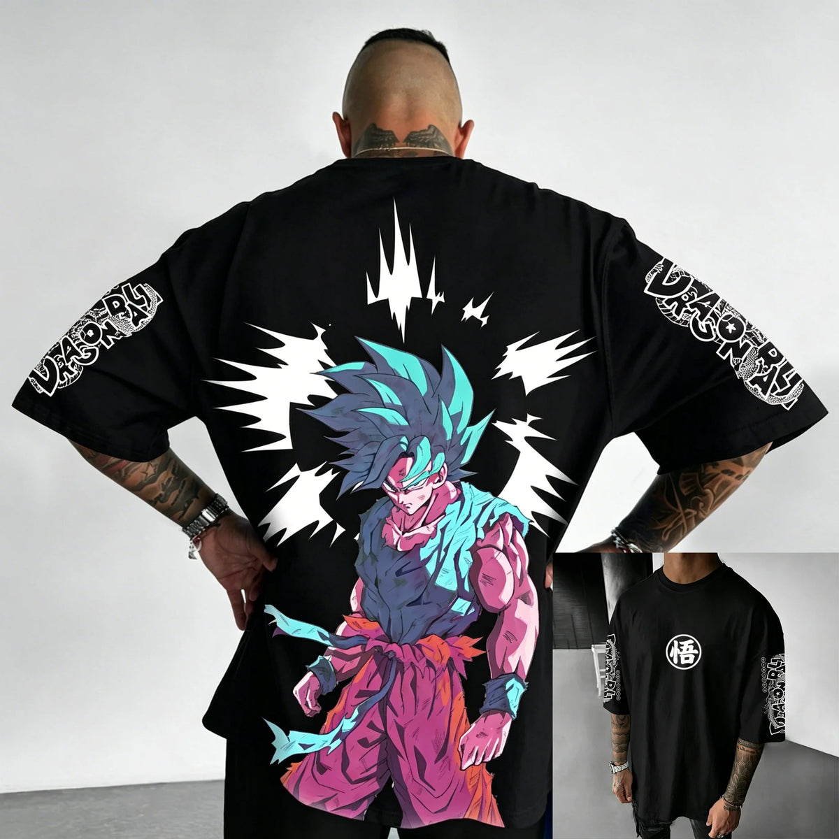T-shirt en coton à manches courtes imprimé Dragon Ball Z : Son Goku et Vegeta – Vêtements pour hommes et femmes – Style Harajuku, Y2K, vintage, streetwear d'été