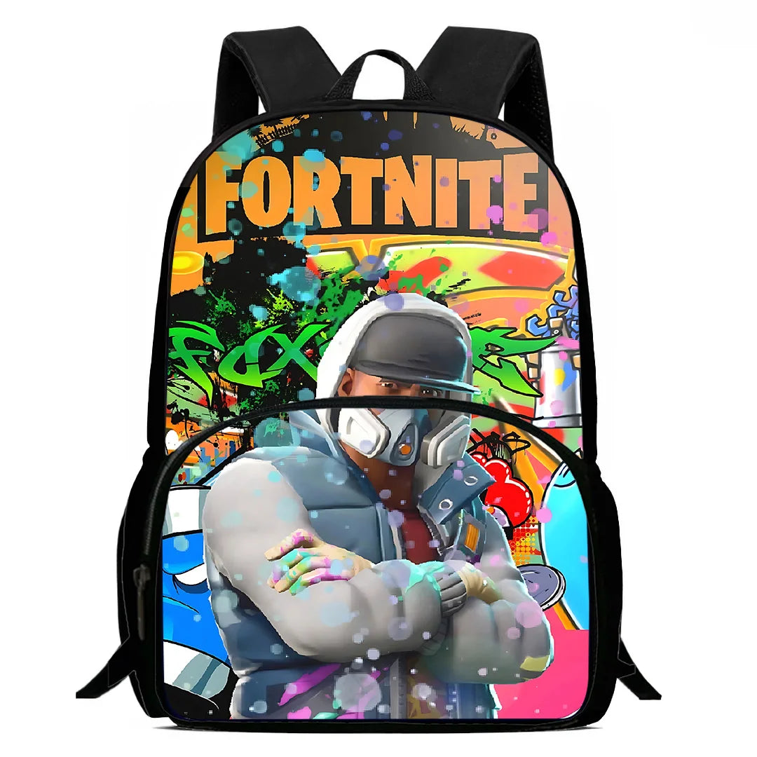 Klassinen Fortnite-lasten reppu pojille ja tytöille, oppilaan syntymäpäivälahja, lapsen koululaukku, suuri kapasiteetti, retkeilyyn sopiva kestävä reppu