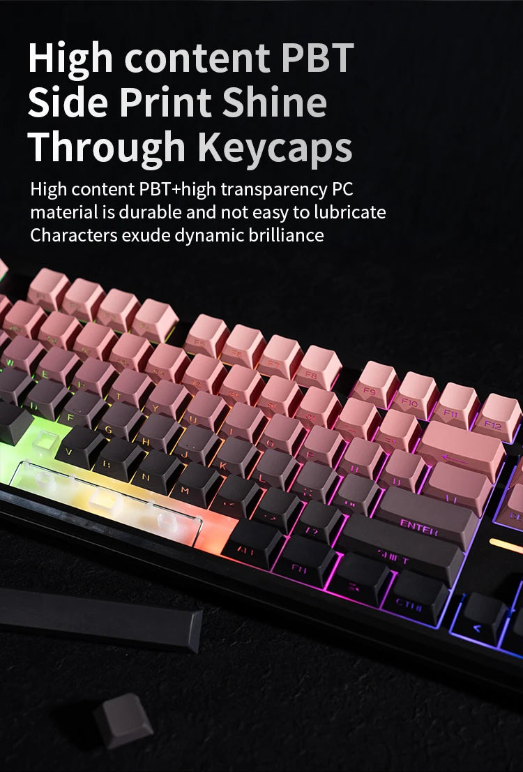 V108 Pro Bluetooth-Tastatur Büro, geräuscharm, 2.4G kabelgebunden & kabellos, vollständiges Layout mit RGB-beleuchteter Membran