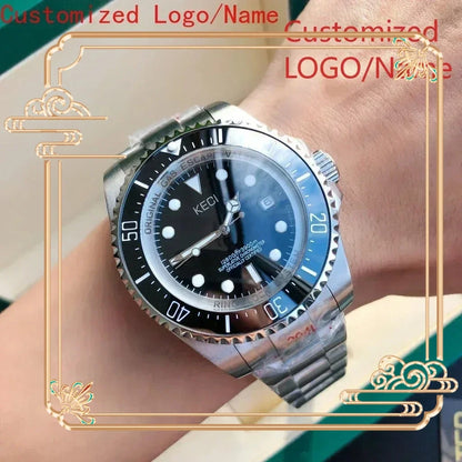A11 Store Customized Watch  Mens Mechanical Automatic Watch Stainless Steel Deeps Luminous Black Blue Ceramic Sapphire