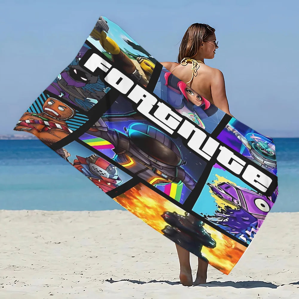 Neues Hot Game F-FortniteS Strandtuch aus Mikrofaser, sandfrei, schnelltrocknend, weich, sandabweisend, Poolhandtuch, Geschenk für Frauen, Reisen, Fitnessstudio, Dusche