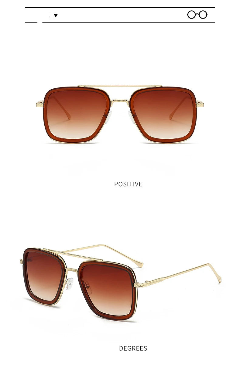 2024 New Square Men Sunglasses Fashion Metal Steampunk Sun Glasses For Women Trendy Outdoor Shades Eyewear Unisex Accessory