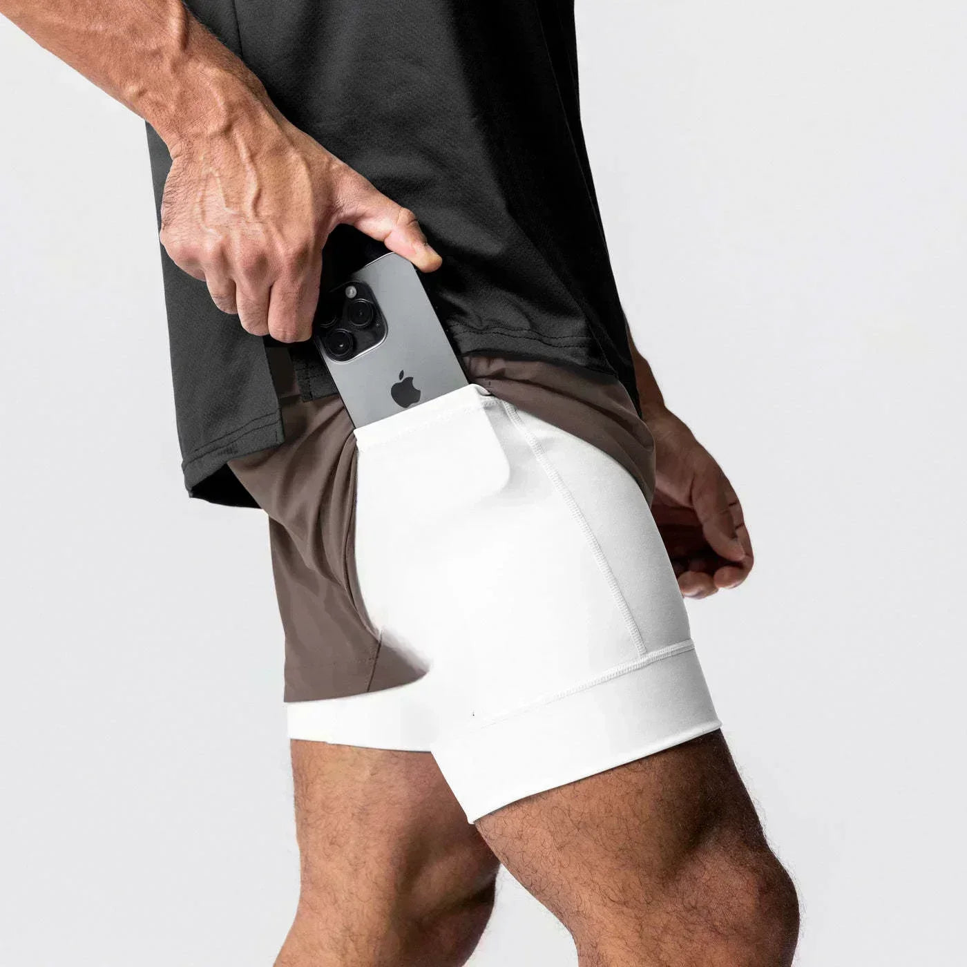 Pantaloncini da palestra da uomo Anime Demon Slayer ad asciugatura rapida, pantaloncini doppio strato 2 in 1, sportswear Y2K estate 2026, streetwear traspirante