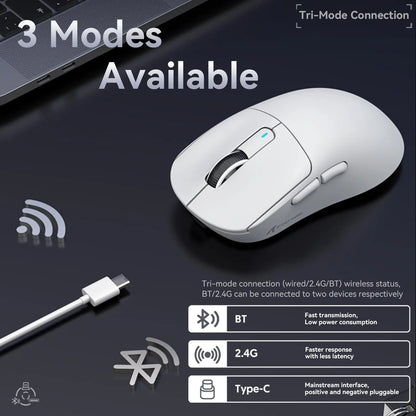 ATTACK SHARK X3 Wireless Gaming Mouse PixArt PAW3395 49g SUPERLIGHT, BT/2.4G Wireless/Wired, 6 Adjustable DPI up to 26000