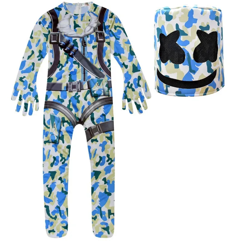 ❤★❤DJ guerrilla warfare Costumes Jumpsuits Kids Clown Cosplay Clothes Halloween Christmas Costume Party Game Cos Fortnites Co★♥★