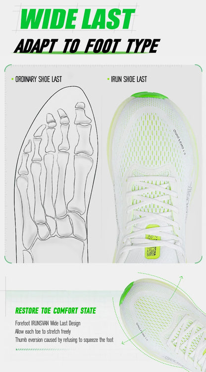 IRUNSVAN  New Carbon Plate Marathon Running Shoes Lightweight Shock-Absorbing And Suitable For Men's Sports Shoes