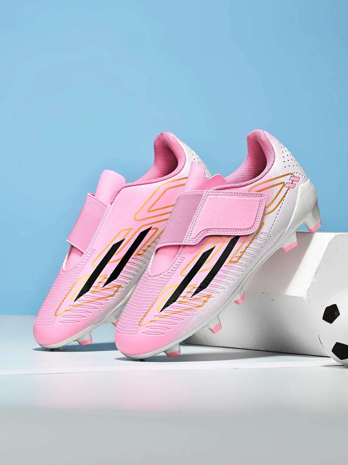 Chaussures de football professionnelles pour hommes, sans lacets, antidérapantes, pour jeunes, crampons FG/TF, entraînement sur terrain, crampons rapides pour le football.