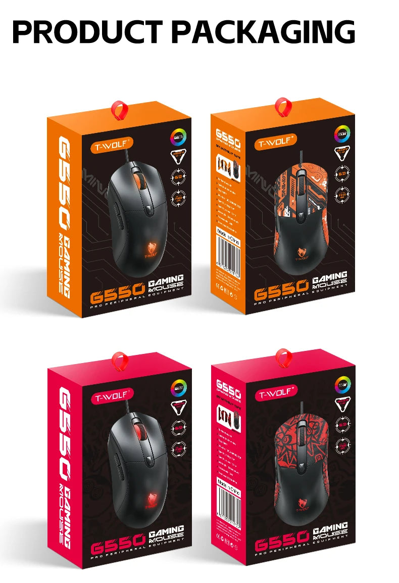 2026 Wired Gaming Mouse Cute Personalized Anti Slip Sticker 6-Key Office Mouse Suitable For Desktop And Laptop Computers NEW HOT