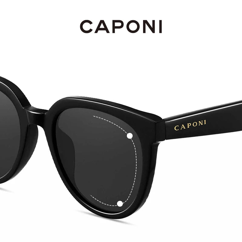CAPONI Brand Design Solglasögon för kvinnor Mode Retro Flickor Solglasögon Koreansk stil Polariserade solglasögon UV-skydd BH31031