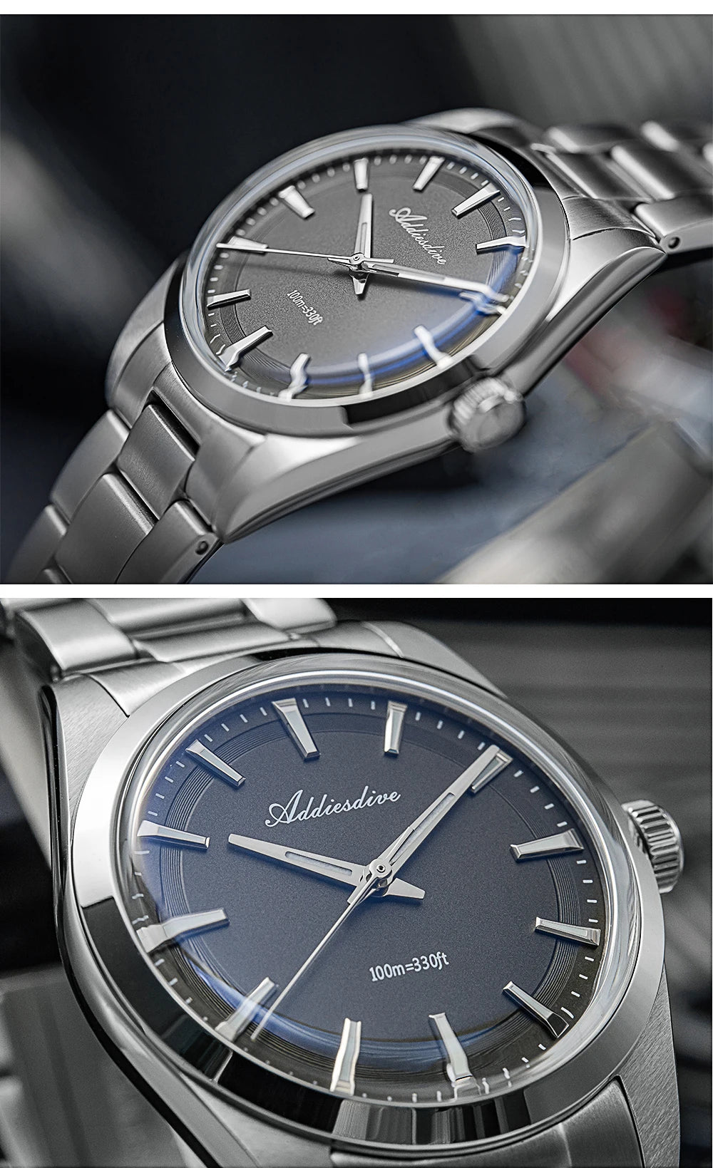 ADDIESDIVE 2024 New AD2066 Men's Watches Bubble Mirror Pot Cover Glass Stainless Steel Waterproof  Quartz Watch Man reloj hombre