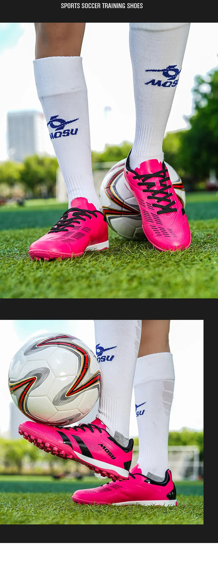 Nuove scarpe da calcio da uomo e donna, scarpe sportive per interni ed esterni con tacchetti lunghi e spezzati per allenamento su tappeto da calcio