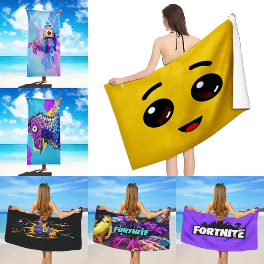 Neues Hot Game F-FortniteS Strandtuch aus Mikrofaser, sandfrei, schnelltrocknend, weich, sandabweisend, Poolhandtuch, Geschenk für Frauen, Reisen, Fitnessstudio, Dusche