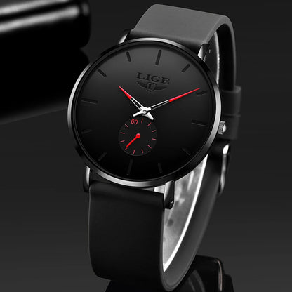 LIGE men’s watch – Sporty and trendy style, luxury brand, water-resistant, sleek and ultra-thin design, men’s quartz watch