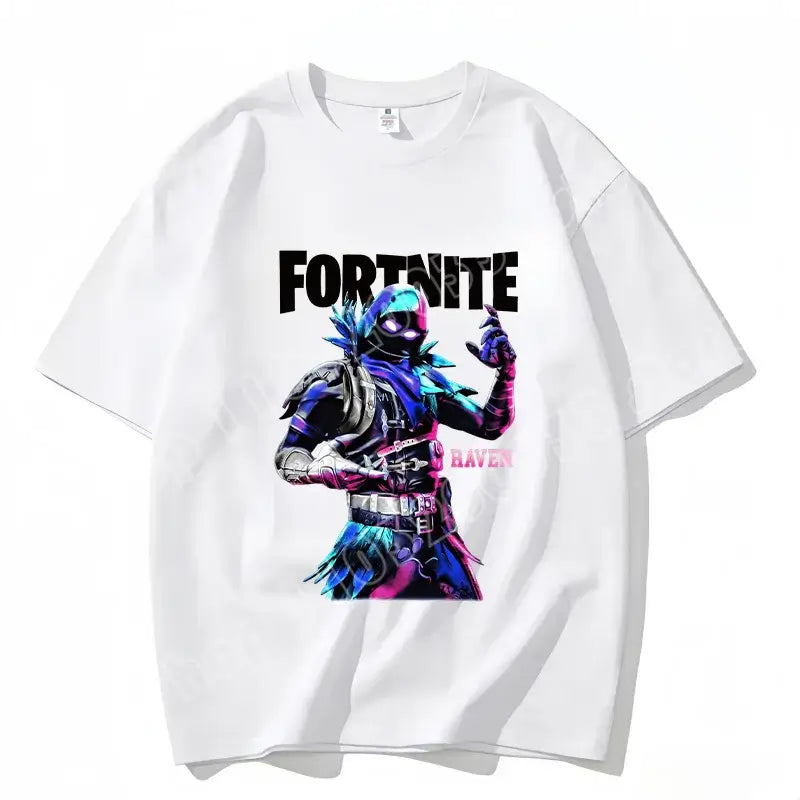 Fortnite Rundhals-T-Shirt für Erwachsene, unisex, Gaming-Dance-Mode, neu, aus reiner Baumwolle, kurzärmeliges Oberteil, perfekt für Freizeit und Urlaub