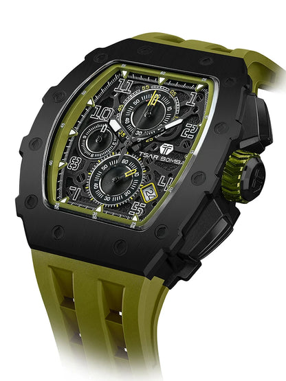 Orologio da uomo TSAR BOMBA New TB8204, cronografo al quarzo giapponese, impermeabile 50M, stile sportivo fashion, orologio da polso di lusso, regalo da uomo