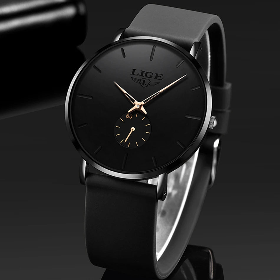 LIGE men’s watch – Sporty and trendy style, luxury brand, water-resistant, sleek and ultra-thin design, men’s quartz watch