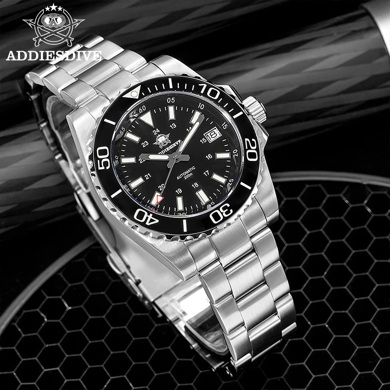 ADDIESDIVE Men Luxury Watch Sapphire Crystal Ceramic Ring 20Bar Diving Luminous Automatic Mechanical Watch Exquisite Gift Clock